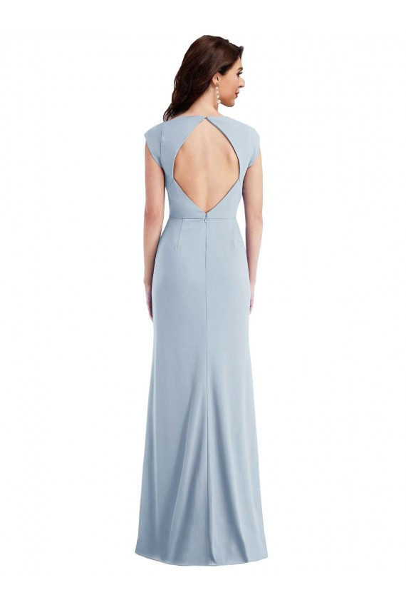 Trumpet Stretch Crepe Long Light Sky Blue Formal Evening Gown / Prom Dress / Bridesmaid Dress Sydney