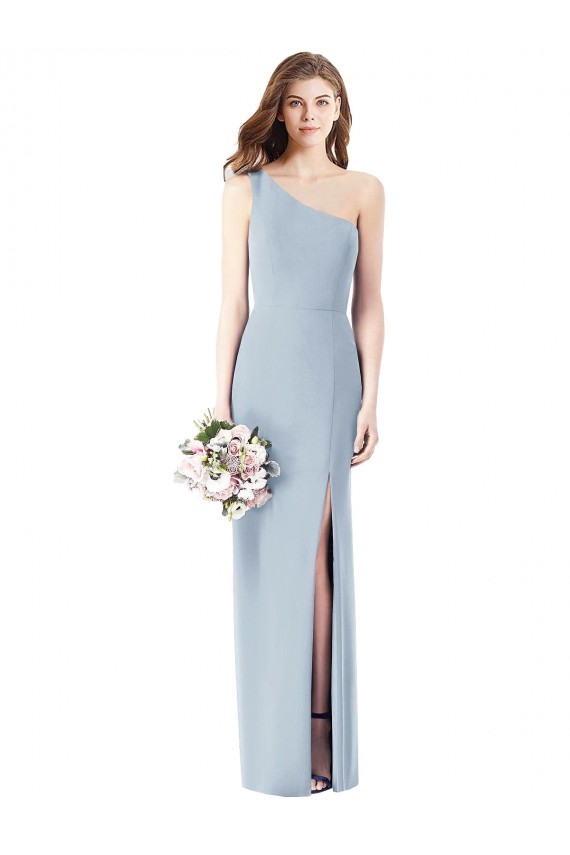 Trumpet One Shoulder Stretch Crepe Long Light Sky Blue Semi Formal Evening Dress / Prom Dress / Bridesmaid Dress Sydney