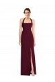 Trumpet Halter Neck Stretch Crepe Long Burgundy Gold Semi Formal Evening Dress / Prom Dress / Bridesmaid Dress Sydney