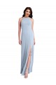 Sheath High Neck Stretch Crepe Long Light Sky Blue Formal Evening Gown / Prom Dress / Bridesmaid Dress Sydney