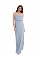 Sheath Cowl Neck Stretch Crepe Long Smoke Blue Formal Evening Gown / Prom Dress / Bridesmaid Dress Sydney