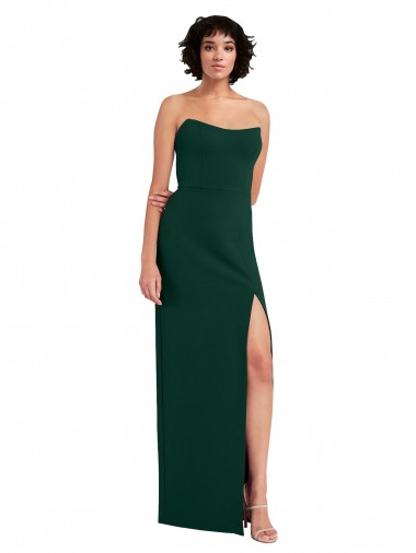 Sheath Strapless Stretch Crepe Long Midnight Green Formal Evening Gown / Prom Dress / Bridesmaid Dress Sydney