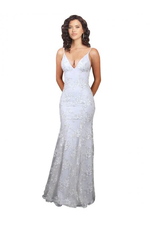 Mermaid High Neck Stretch Crepe & Sequin Tulle Long White Formal Evening Gown / Prom Dress / Bridesmaid Dress Sydney