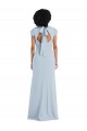 Trumpet Jewel Neck Stretch Crepe Long Light Sky Blue Semi Formal Evening Dress / Bridesmaid Dress Sydney