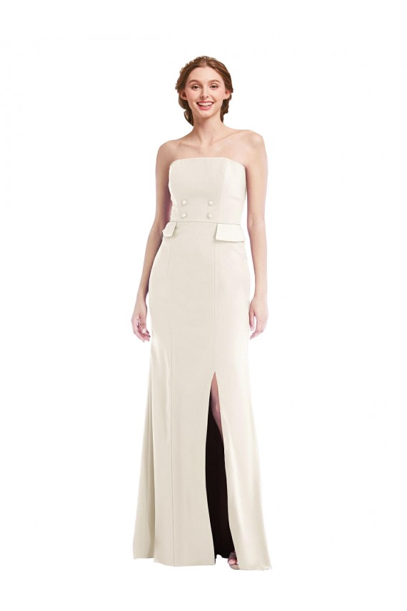 Trumpet Strapless Stretch Crepe Long Ivory Semi Formal Evening Dress / Prom Dress / Bridesmaid Dress Sydney