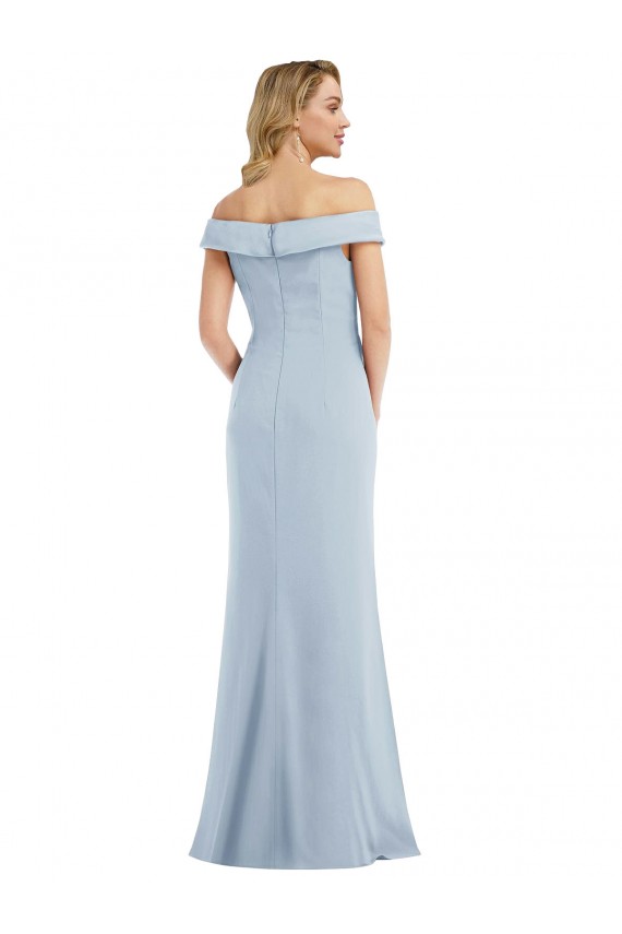 Trumpet Off the Shoulder Stretch Crepe Long Light Sky Blue Semi Formal Evening Dress / Prom Dress / Bridesmaid Dress Sydney