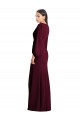 Trumpet V-Neck Stretch Crepe Long Burgundy Gold Semi Formal Evening Dress / Prom Dress / Bridesmaid Dress Sydney