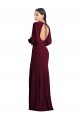 Trumpet Bateau Neck Stretch Crepe Long Burgundy Gold Formal Dress / Bridesmaid Dress Sydney