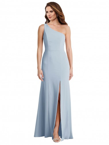 Trumpet One Shoulder Stretch Crepe Long Light Sky Blue Formal Evening Gown / Prom Dress / Bridesmaid Dress Sydney