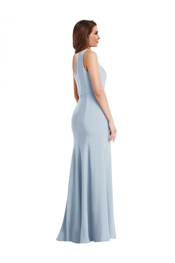 Trumpet One Shoulder Stretch Crepe Long Light Sky Blue Formal Evening Gown / Prom Dress / Bridesmaid Dress Sydney