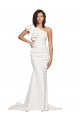 Sheath One Shoulder Stretch Crepe Sweep Train Ivory Semi Formal Evening Dress / Prom Dress / Bridesmaid Dress Sydney