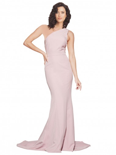 Sheath One Shoulder Stretch Crepe Sweep Train Mauve Semi Formal Evening Dress / Prom Dress / Bridesmaid Dress Sydney