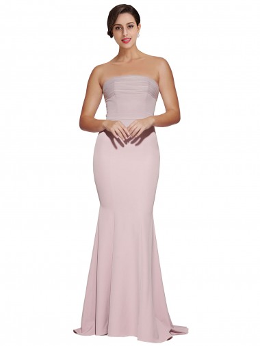 Sheath Strapless Stretch Crepe Sweep Train Mauve Formal Evening Gown / Prom Dress / Bridesmaid Dress Sydney