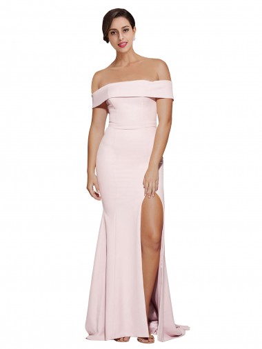Sheath Square Neck Stretch Crepe Sweep Train Pink Formal Evening Gown / Prom Dress / Bridesmaid Dress Sydney