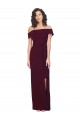 Sheath Square Neck Stretch Crepe Long Burgundy Gold Formal Evening Gown / Prom Dress / Bridesmaid Dress Sydney