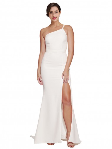 Sheath Strapless Stretch Crepe Sweep Train Ivory Semi Formal Evening Dress / Prom Dress / Bridesmaid Dress Sydney