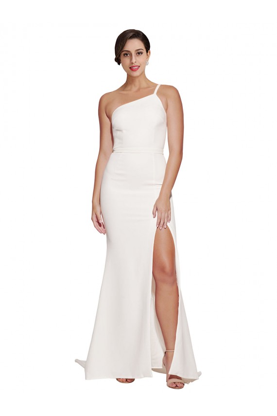 Sheath Strapless Stretch Crepe Sweep Train Ivory Semi Formal Evening Dress / Prom Dress / Bridesmaid Dress Sydney