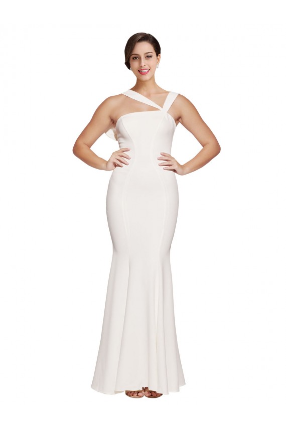 Sheath Square Neck Stretch Crepe Long Ivory Formal Evening Gown / Prom Dress / Bridesmaid Dress Sydney