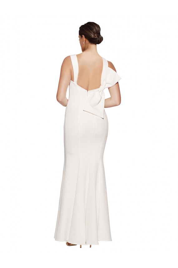 Sheath Square Neck Stretch Crepe Long Ivory Formal Evening Gown / Prom Dress / Bridesmaid Dress Sydney