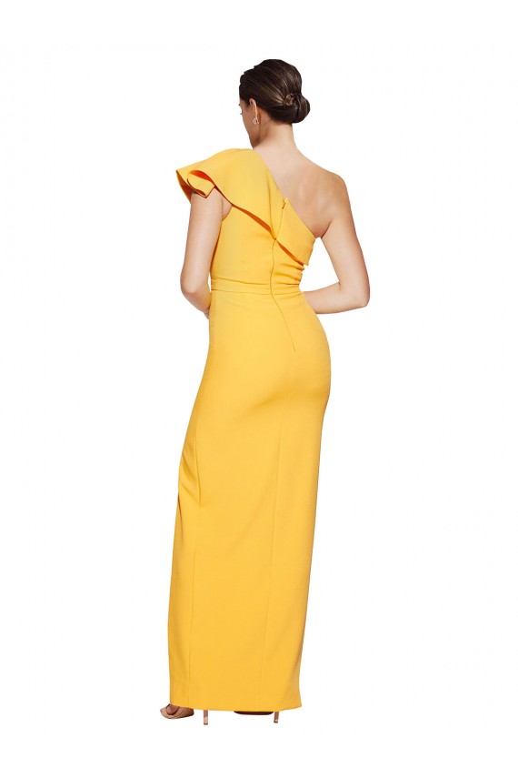Sheath One Shoulder Stretch Crepe Long Saffron Formal Evening Gown / Prom Dress / Bridesmaid Dress Sydney