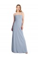 A-Line Square Neck Stretch Crepe Long Smoke Blue Prom Dress / Bridesmaid Dress Sydney