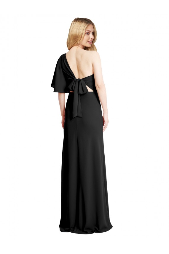 Sheath One Shoulder Stretch Crepe Long Black Formal Evening Gown / Prom Dress / Bridesmaid Dress Sydney