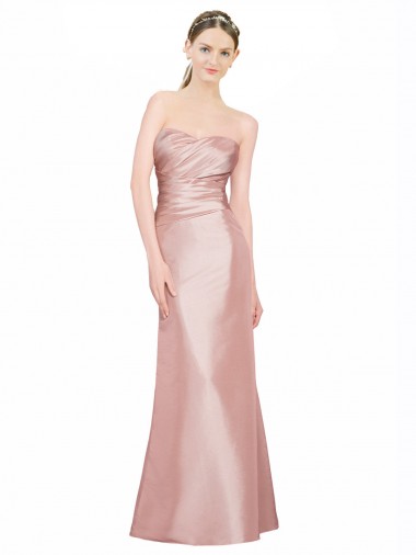 A-Line Strapless Stretch Satin Long Formal Evening Gown / Prom Dress / Bridesmaid Dress Sydney