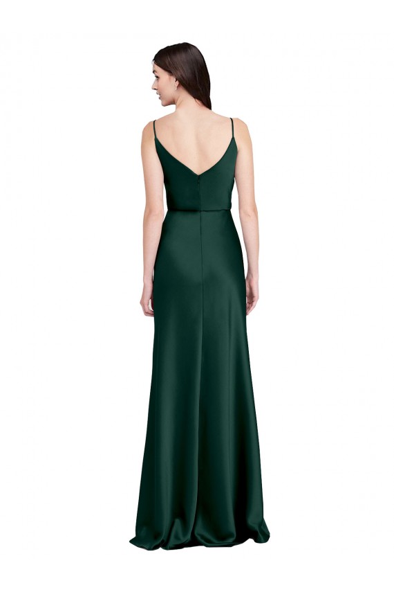 Sheath Cowl Neck Stretch Satin Long Hunter Black Tie Evening Gown / Prom Dress / Bridesmaid Dress Sydney