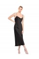 A-Line Cowl Neck Stretch Satin Midi Length Black Formal Evening Gown / Prom Dress / Bridesmaid Dress Sydney