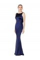 Sheath High Neck Stretch Satin Long Dark Navy Formal Evening Gown / Prom Dress / Bridesmaid Dress Sydney