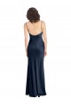 A-Line Cowl Neck Stretch Satin Long Dark Navy Black Tie Evening Gown / Prom Dress / Bridesmaid Dress Sydney