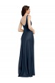 A-Line Square Neck Stretch Satin Long Dark Navy Formal Evening Gown / Prom Dress / Bridesmaid Dress Sydney