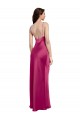 A-Line V-Neck Stretch Satin Long Fuchsia Formal Evening Gown / Prom Dress / Bridesmaid Dress Sydney