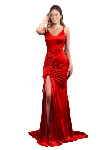 Mermaid Sweetheart Stretch Satin Long Red Evening Dress / Bridesmaid Dress Sydney