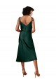 Sheath Cowl Neck Stretch Satin Midi Length Hunter Black Tie Evening Gown / Prom Dress / Bridesmaid Dress Sydney