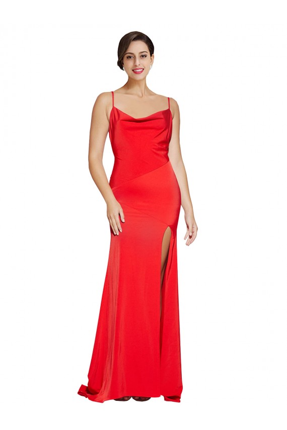 Sheath Strapless Stretch Satin Long Red Formal Evening Gown / Prom Dress / Bridesmaid Dress Sydney