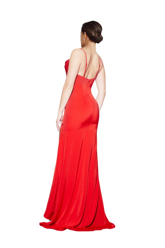 Sheath Strapless Stretch Satin Long Red Formal Evening Gown / Prom Dress / Bridesmaid Dress Sydney