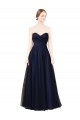 A-Line Strapless Tulle Long Dark Navy Bridesmaid Dress / Evening Dress Sydney
