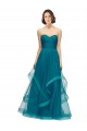A-Line Strapless Tulle Long Turquoise Bridesmaid Dress Sydney
