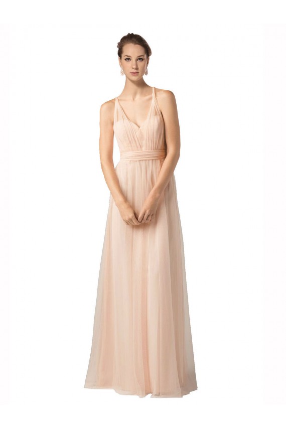 A-Line Sweetheart Tulle Long Nude Bridesmaid Dress / Evening Dress Sydney