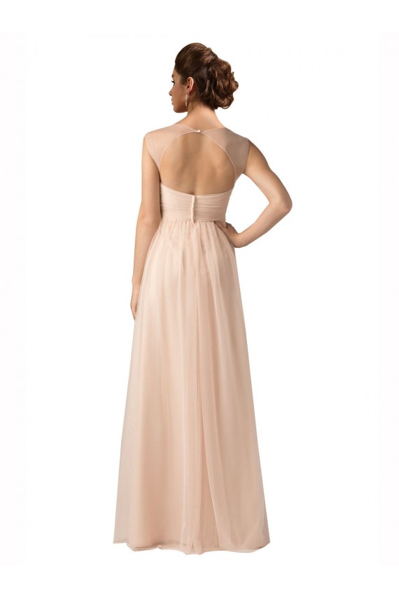 A-Line Sweetheart Tulle Long Nude Bridesmaid Dress Sydney