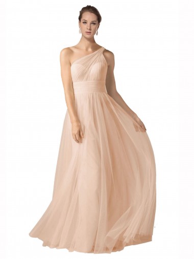 A-Line Sweetheart Tulle Long Nude Formal Dress / Bridesmaid Dress Sydney