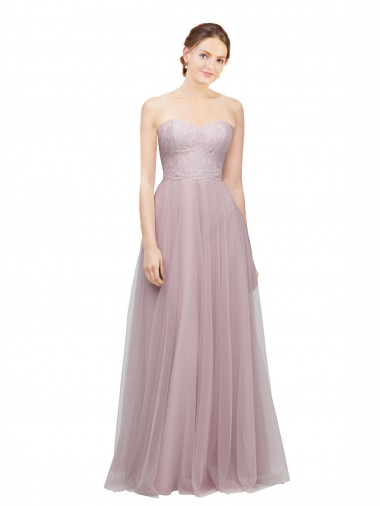A-Line Sweetheart Tulle & Lace Long Light Lilac Bridesmaid Dress / Evening Dress Sydney