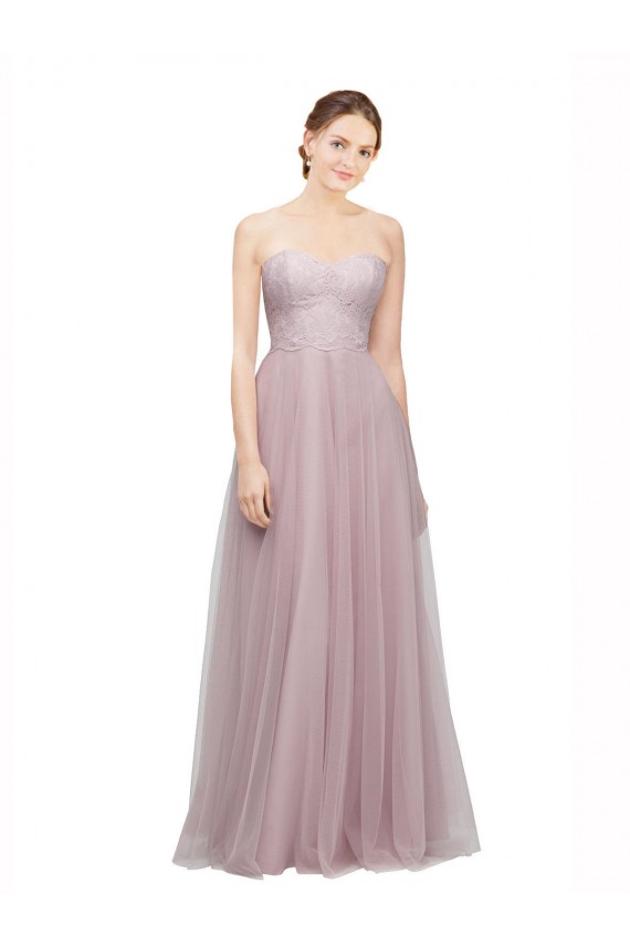 A-Line Sweetheart Tulle & Lace Long Light Lilac Bridesmaid Dress / Evening Dress Sydney