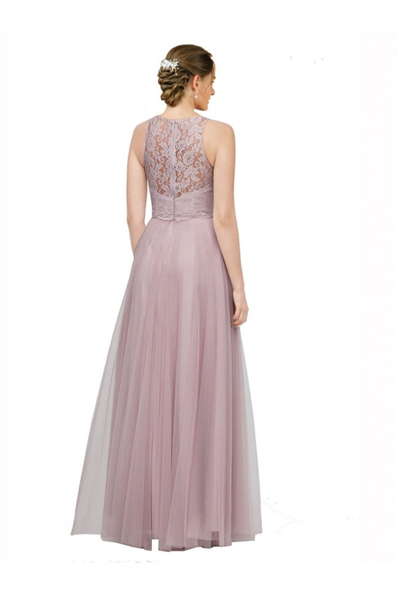 A-Line Sweetheart Tulle & Lace Long Light Lilac Bridesmaid Dress Sydney