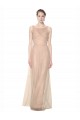 Sheath High Neck Tulle Long Blush Bridesmaid Dress Sydney