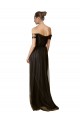 A-Line Off the Shoulder Tulle & Sequin Long Black Bridesmaid Dress Sydney