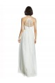 A-Line High Neck Tulle Long White Bridesmaid Dress Sydney