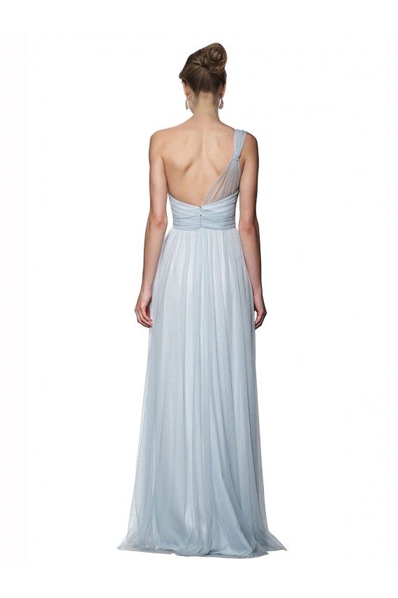 A-Line One Shoulder Tulle Long Mist Bridesmaid Dress Sydney