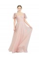 A-Line V-Neck Tulle Long Pink Formal Dress / Bridesmaid Dress Sydney